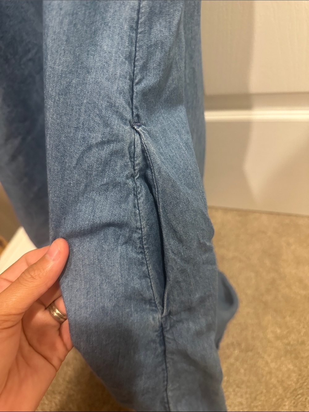 Old Navy Sleeveless Denim Shirt Dress in Blue - Picture 6 of 6